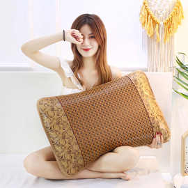 夏季凉席枕套信封式藤席枕头套枕芯套子学生单人成人枕席片藤枕套