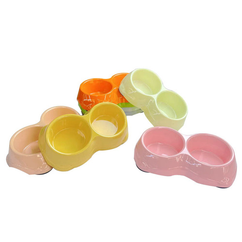 Pet bowl, feeding bowl, cat and dog bowl, melamine bowl, food bowl, top, inclined mouth, neck guard, double bowl tableware, cat and dog bowl wholesale