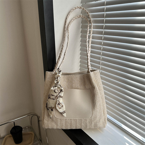  Spring New Fashion Wicker Crossbody Bag Tote Bag Women's Bag Supports Large Capacity Wholesale Mixed Batch
