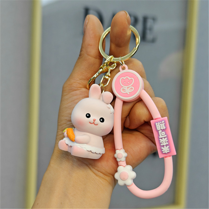 Resina de dibujos animados originales de comida oso llavero creativo encantador para mujeres llavero de automóviles exquisitos bolsos colgantes al por mayor