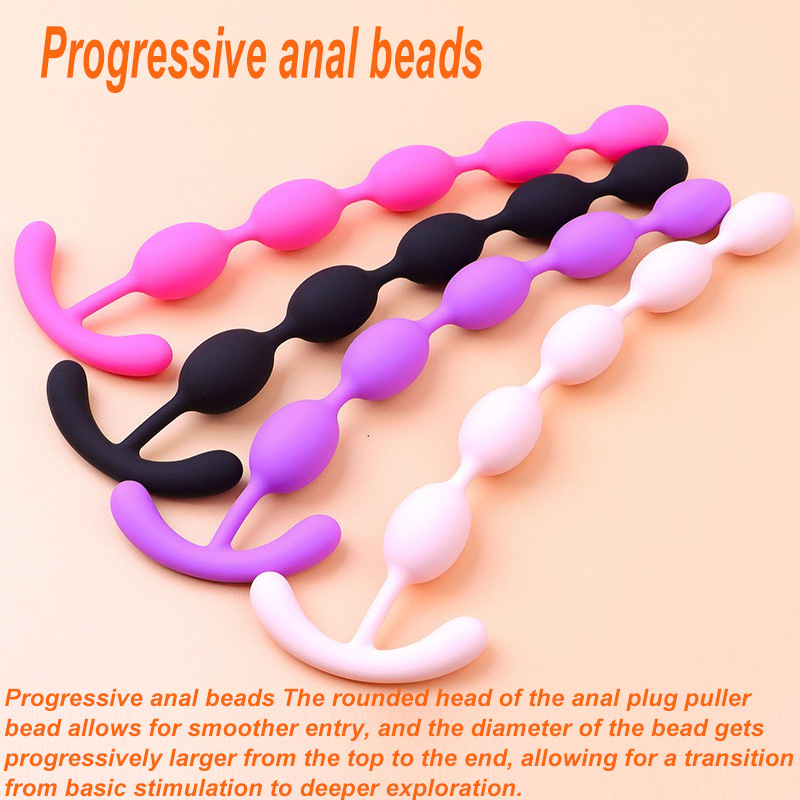 Silicone Anal Bead Toy, Wearable Design for Adults, Black YN-906 — detail image 3