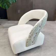 家用儿童椅舒适轻奢餐椅软包靠背椅子简约餐椅轻奢沙发简约祥云椅
