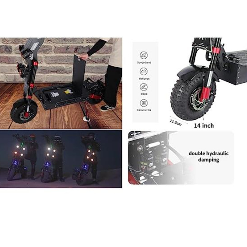 European overseas warehouse one-piece delivery x7 off-road folding adult walking muscle electric scooter double drive 8000W