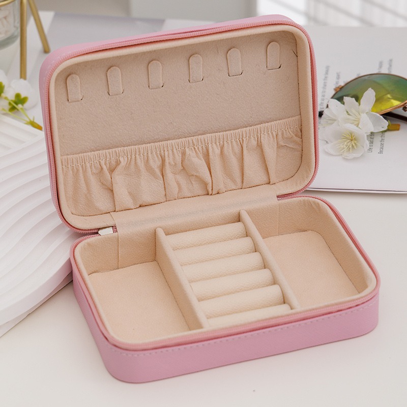 Transfronterizos Amazon bolsas de joyería minimalistas de viaje portátiles caja de almacenamiento de joyería de cuero caja de almacenamiento de joyería creativa
