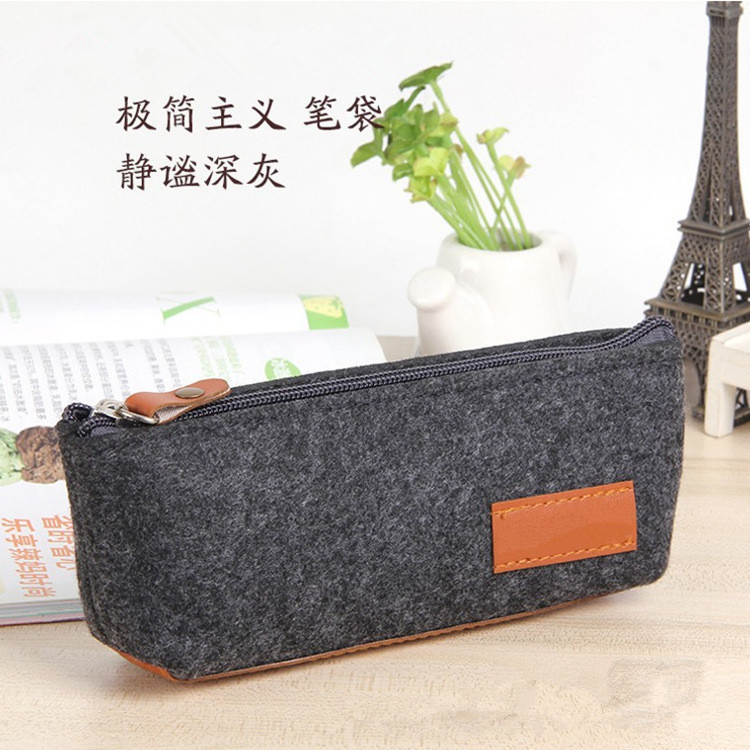跨境创意毛毡笔袋学生文具袋毛毡收纳袋礼钢笔袋广告笔袋眼镜包