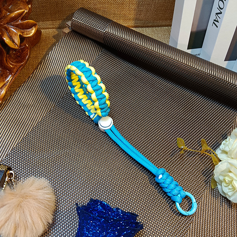 Cordón corto de muñeca hecha a mano de celebridades de Internet, color mezclado innovador, cordón para teléfono móvil anti-pérdida, llave para cámara, cordón para teléfono móvil, tarjeta