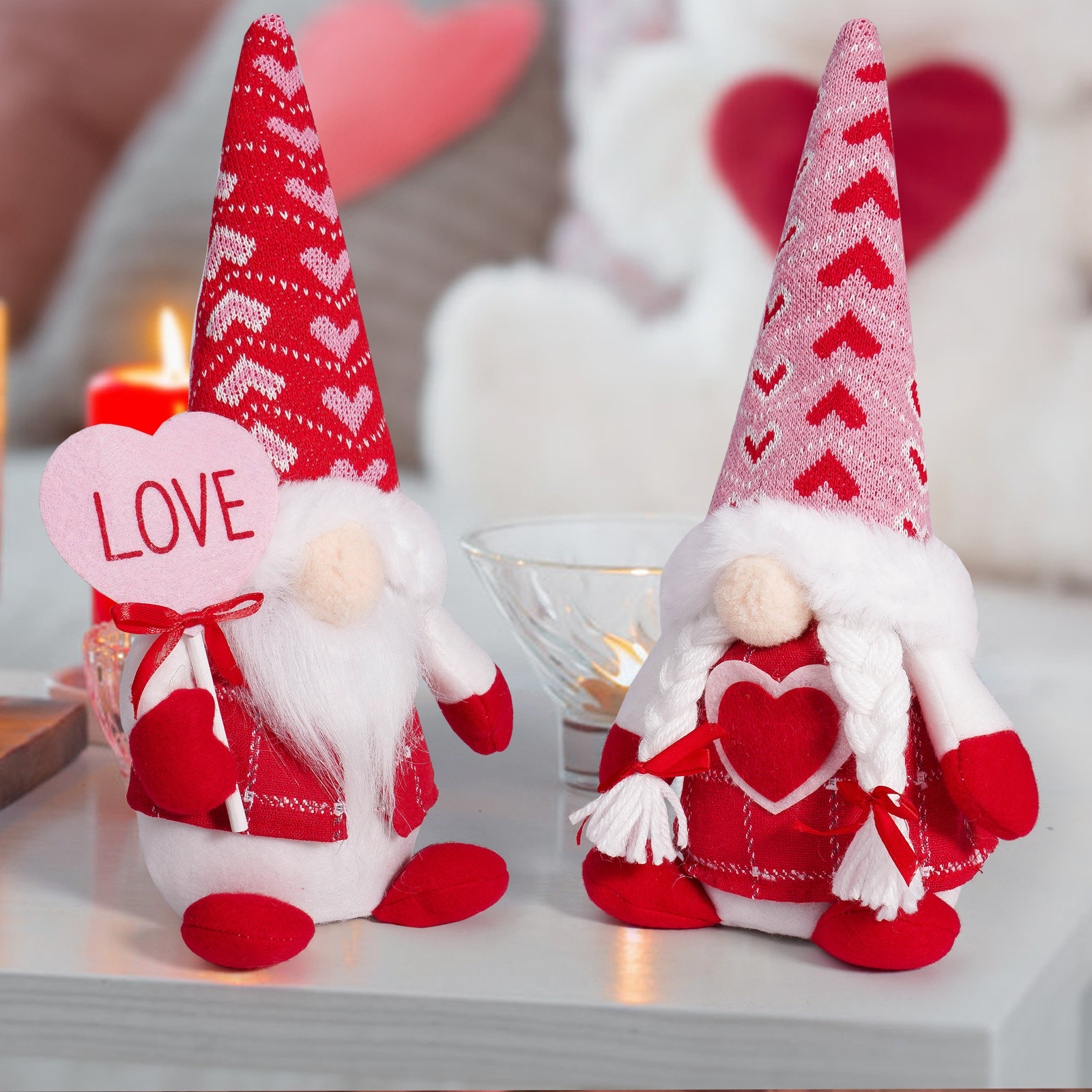 Nuevos productos transfronterizos de muñecas sin cara de San Valentín, amor sin cara de ancianos, decoraciones festivas, adornos