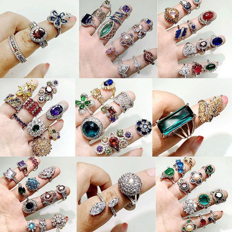 Fashionable retro ring with zircon