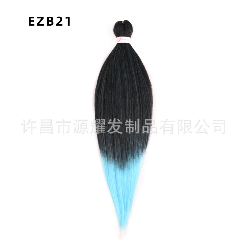 Peluca EZ cabello esponjoso y suave de fibra química trenza grande 26 pulgadas 90g pvc bicolor retardante de llama seda de baja temperatura trenza grande