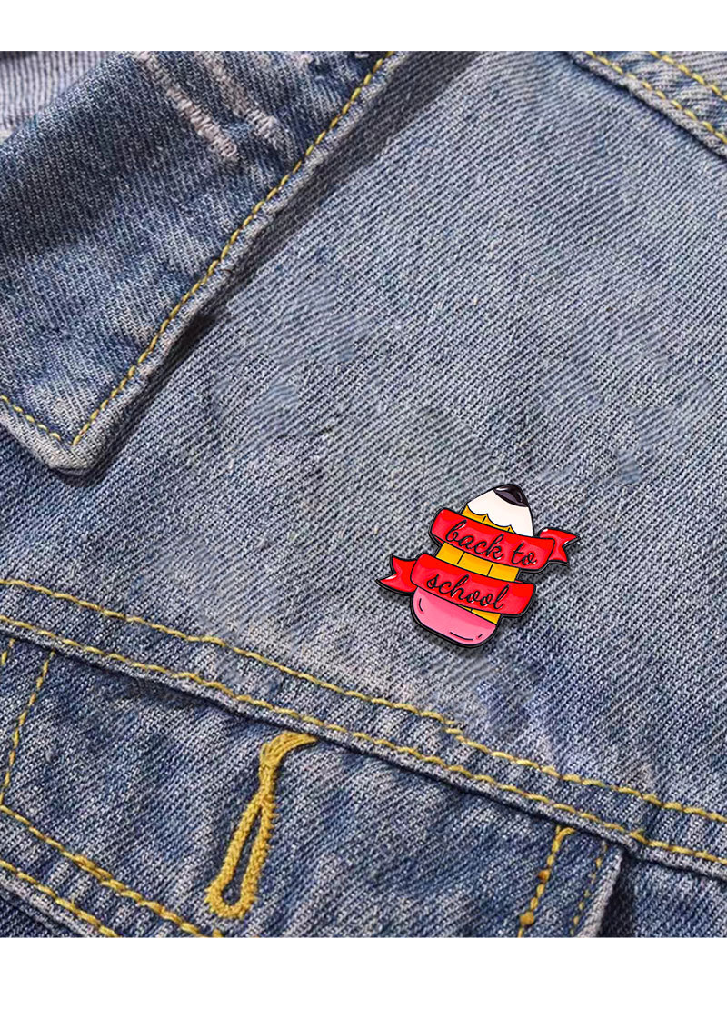 Enamel Design Cute Pin Book Letter Pencil Alloy Enamel Unisex Brooches