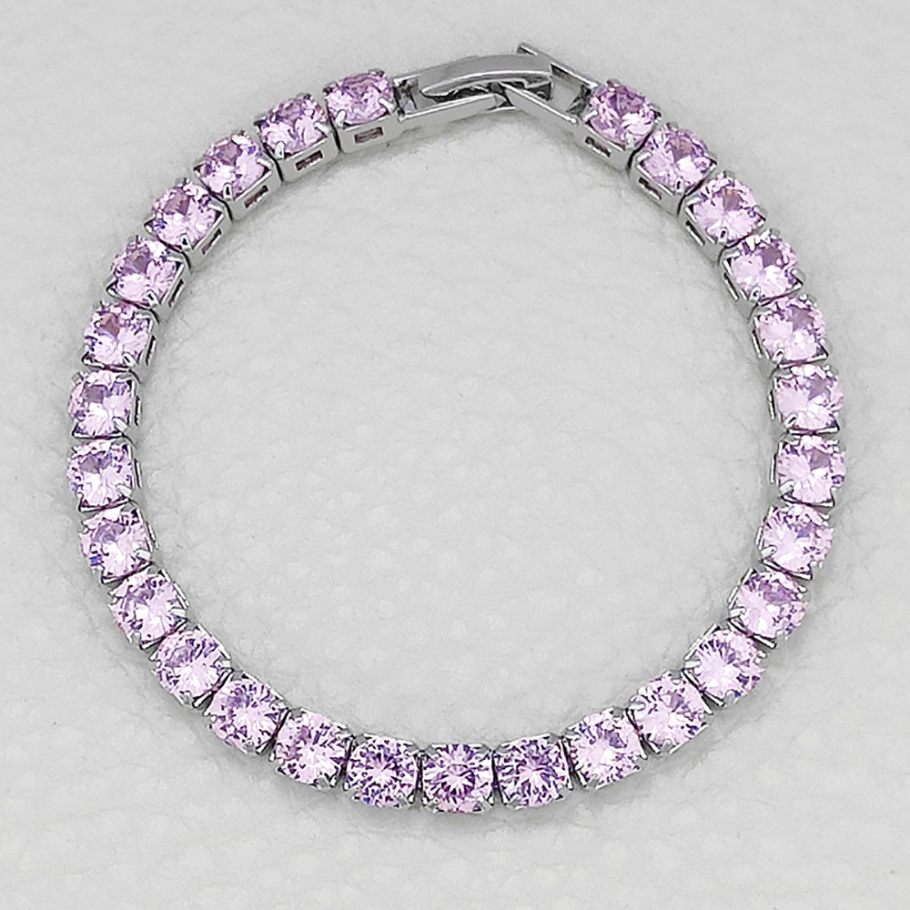 Hip Hop Tennis Armband Handstück Mehrfarbiges Zirkon Armband Damen Volldiamant Nicht verblassend S5787_voghion.com