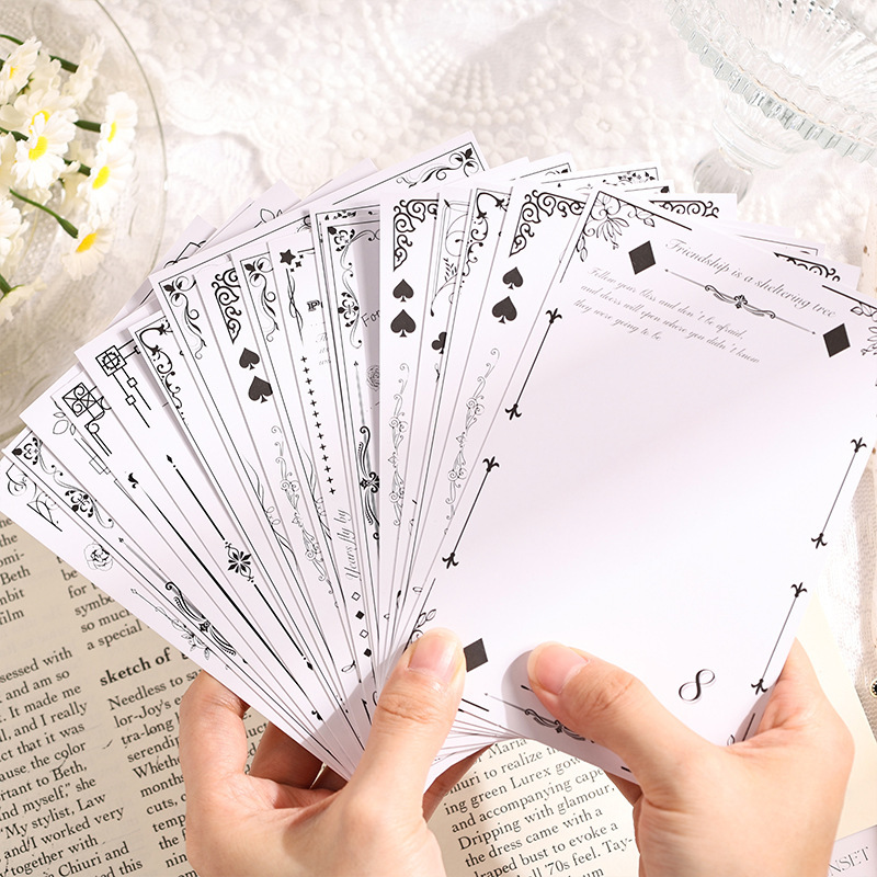 Cuaderno secreto de tinta no adhesivo Notebook DiDi Mensaje Tarjeta pequeña engrosada Mensaje en blanco y negro Mensaje tarjeta pequeña