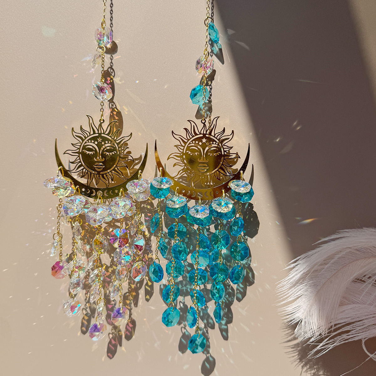 90g Weight Suncatcher, Wind Chime Home Textiles & Decor Type 1 Piece Quantity Housewarming, Graduation, Birthday Occasion Crystal Material Sun Pattern Simple Style Style Simple Style Sun Crystal Suncatcher Wind Chime Wall Art 15