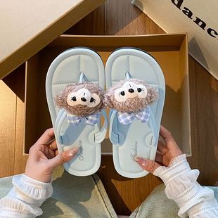Cartoon Cute Flip-Flops for Women Summer 2025 New Outer Wear Soft Sole Versatile Internet Celebrity Girl Heart Student Sandals