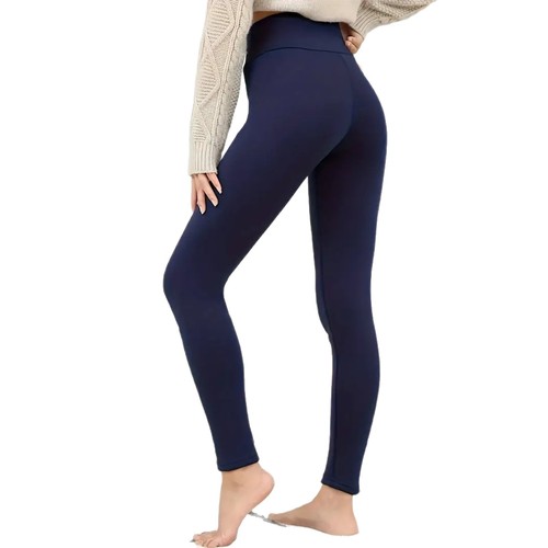 Lamb Wool One-Piece Leggings Winter Fleece Lined Thick High-Waisted Warm Thigh Warmers Plus Size for Cold Climates