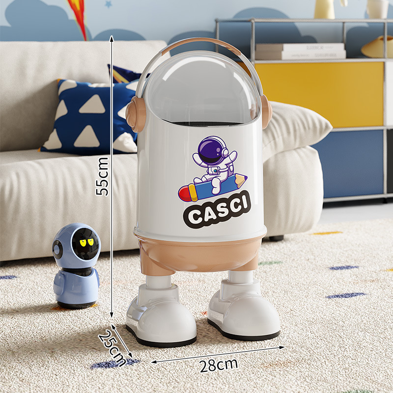 クリエイティブな家庭用ゴミ箱 2025 新しいスタイルのリビングルーム高価値かわいい大容量寝室キッチンゴミ箱蓋付き|undefined