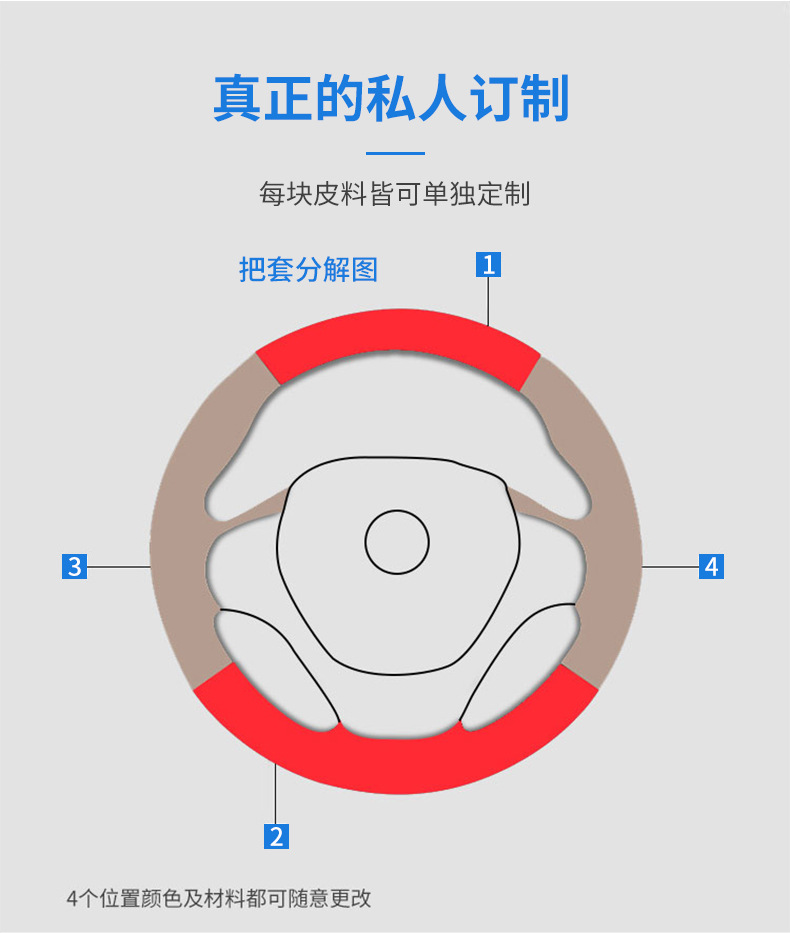 Dedicated to Honda Crown Road Civic Haoying CRV Plantronics XRV/URV Lingpai Leather Hand-sewn Steering Wheel Cover