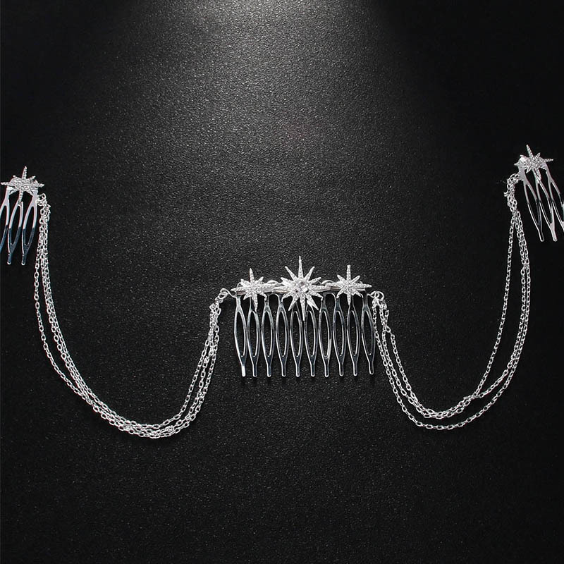 Amazon Hot Sale Estrellas Termites Temperament Diamond Bridal Hair Accessories Premium Headwear