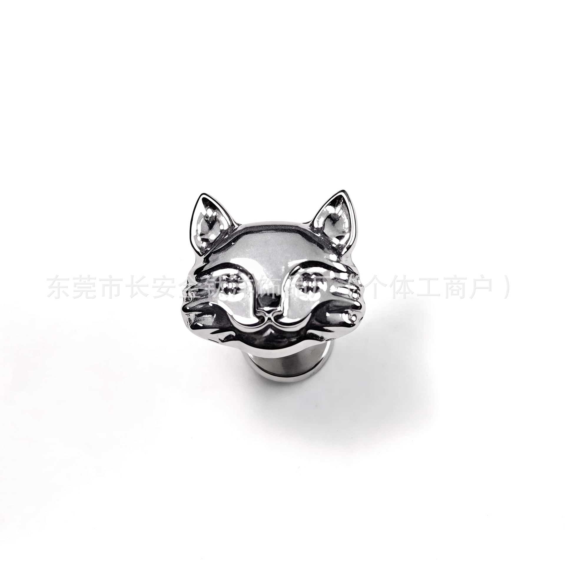 F136 Titanium Glossy Cat Head Earring Nose Stud Cartilage Lip Stud Body Piercing Jewelry 1.2x14mm detail image 7