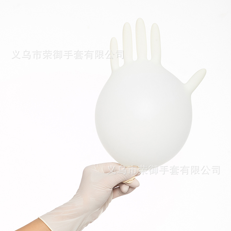 高质量一次性无粉麻面乳胶手套高弹工业级一次性乳胶手套劳保手套