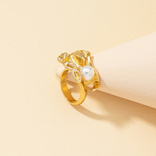 2021新款復古巴克洛戒珍珠指個性時尚手飾博主歐美貿易配飾戒指