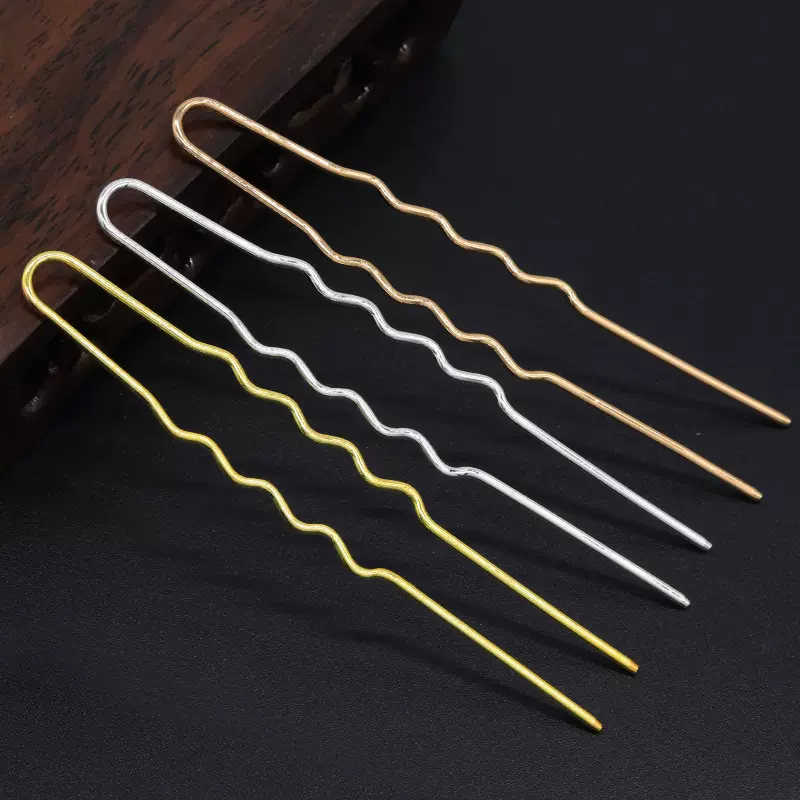 热销diy饰品配件古风发饰新娘头饰发簪盘发U型夹小配件饰品批发