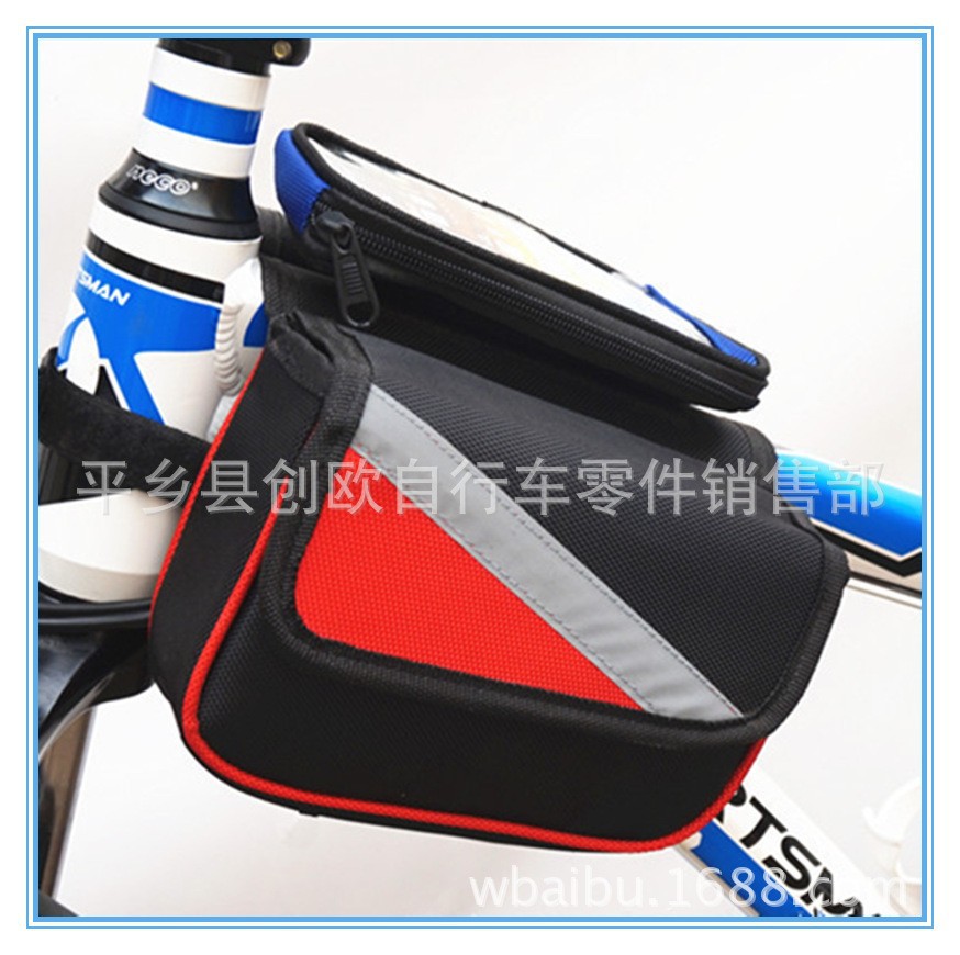 Bolsa de tubo superior de bicicleta de montaña BOLSA DE TELÉFONO MÓVIL pantalla táctil teléfono móvil bolsa de haz frontal equipo de equitación bolsa de bicicleta bolsa de teléfono móvil de pantalla grande