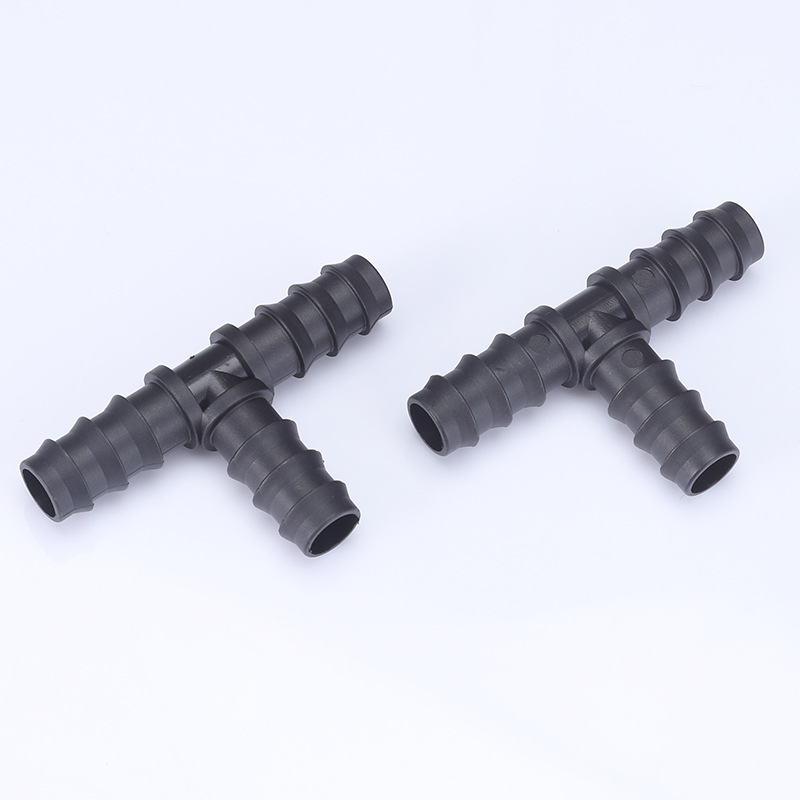 16 20 PE tubo simple conector PE tubo de riego por goteo de tres vías bypass taponer horticultura agricultura automática micro-spray irrigación por goteo