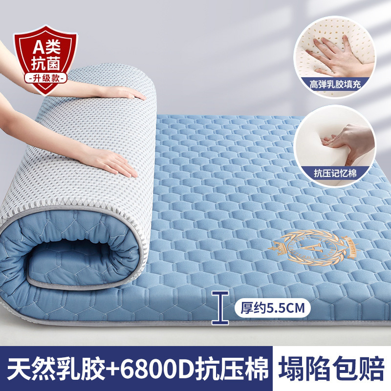 [업그레이드된 딥슬립] 단면 축구 블루 - 두께 약 5.5cm [A급 산모 및 유아용 라텍스 충전재, 진드기 방지]