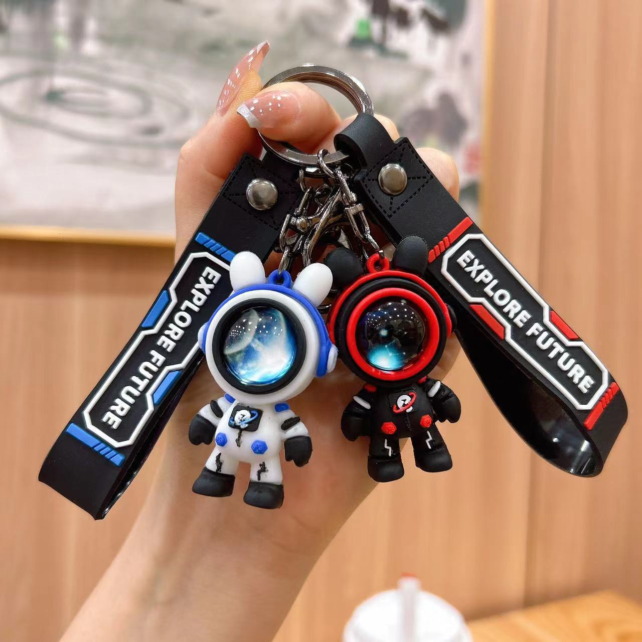 Viaje creativo transfronterizo, muñeca de cielo estrellado, llavero de astronauta, colgante de bolso, decoración de coche, regalo de evento