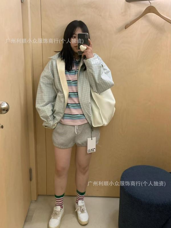 现货韩国grove双面夹克男女同款早秋新款复古宽松工装格子外套冬|undefined