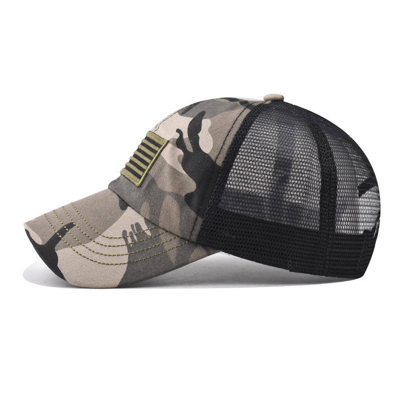 Nueva bandera transfronteriza gorra de béisbol bordada gorra lavada apenada gorra clásica de malla transpirable Gorra de béisbol del Día de la independencia