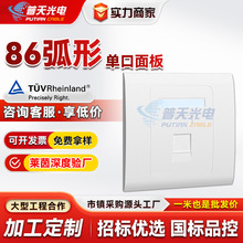 加工定制网络信息面板超五六类宽带网线插口86弧形单双口信息面板