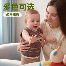 2025新款宝宝针织马甲背心春秋款婴儿毛衣开衫男女童纯棉无袖坎肩