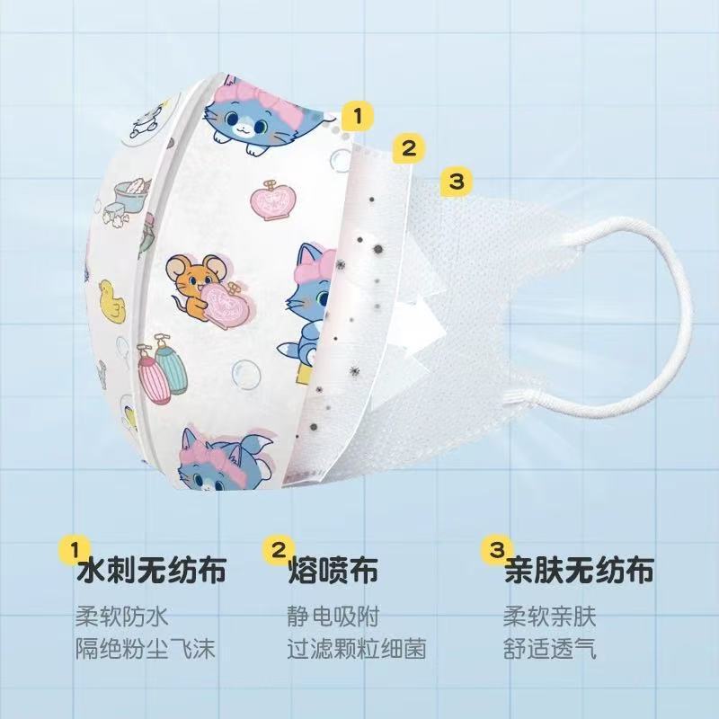 海氏海诺一次性儿童口罩3D立体防护口罩婴幼儿童印花透气防护口罩|undefined