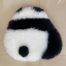 新款网红羊毛熊猫坐垫可爱手工PP羊皮垫保暖懒人宿舍办公家用车用