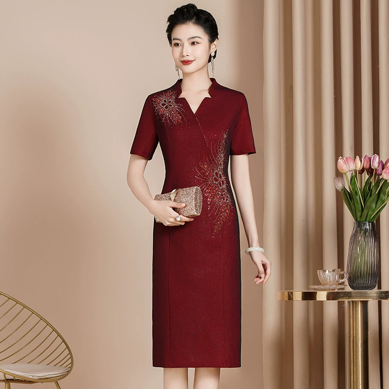 Весенний и летний чонсам мама свадебное банкетное платье