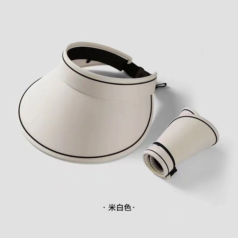 日焼け止め夏 2025 新しい女性の空のトップ大きなつばキャンディーカラーの日よけ帽子顔を小さくする抗 UV 屋外サイクリング|undefined