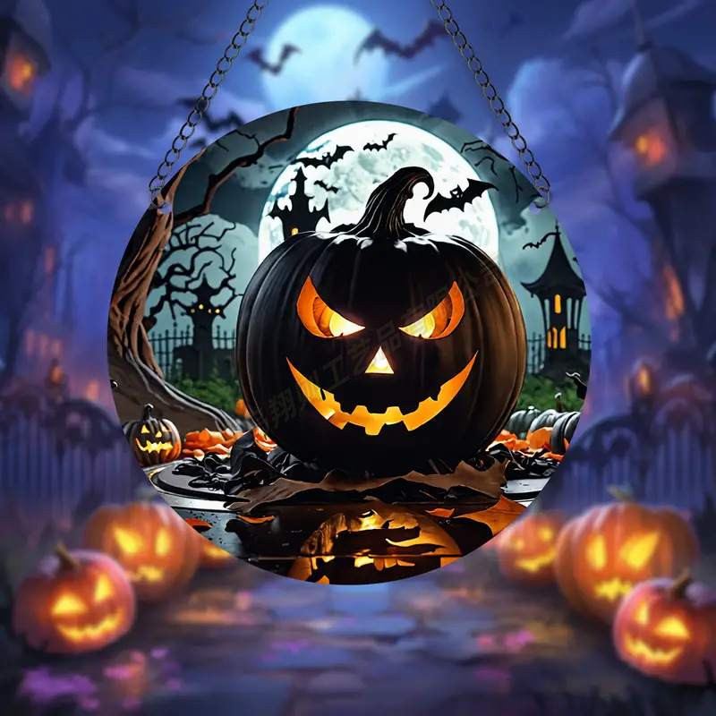 Transfronterizo serie de Halloween acrílico captador de sol artesanía decoración creativa colgante acrílico disco