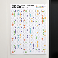 2026 自己規律チェックインプラン壁掛けホーム新大小学生シンプル壁掛けカレンダー国境を越えた習慣追跡カレンダー
