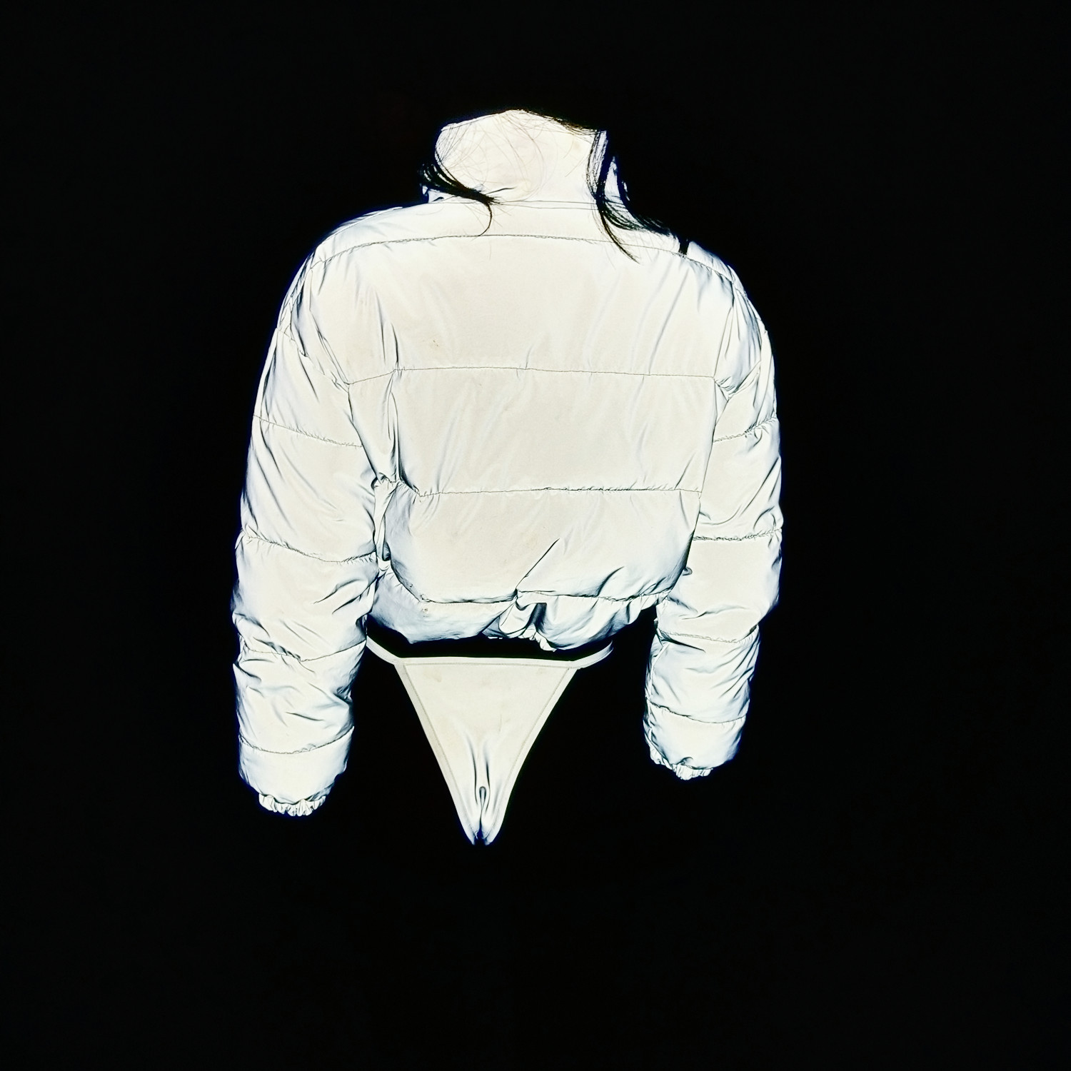 Men's Clothing stand collar reflective cotton coat for women fashion luminous thick cotton coat_voghion.com