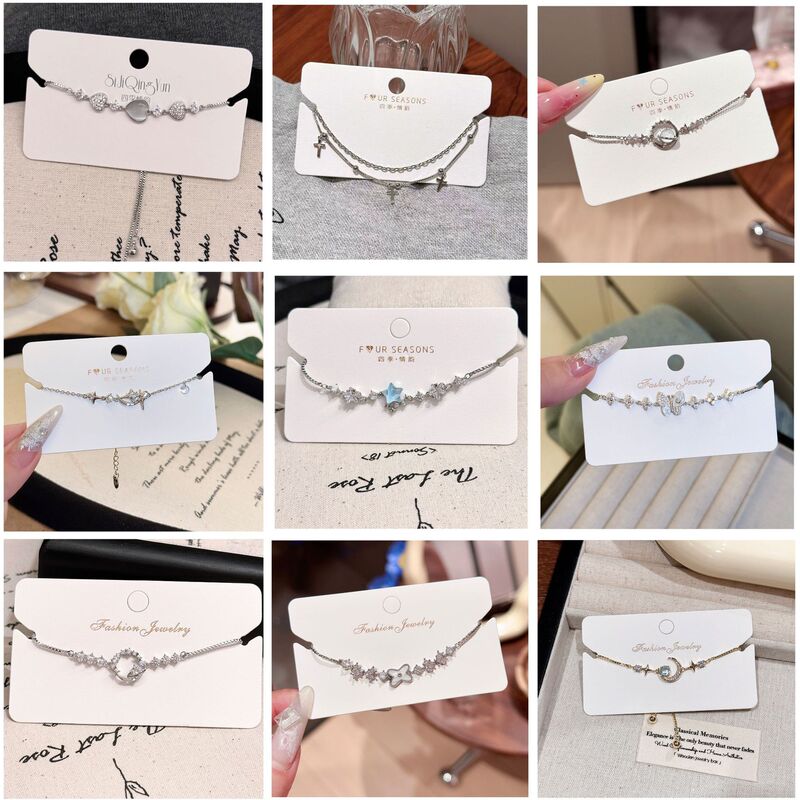 Four Seasons Charm Cross-Border Jewelry Women's Aquamarine Fashionable Niche Exquisite Super Sparkling Bracelet High-End Light Luxury Bracelet Four Seasons Charm Cross-Border Jewelry Women's Aquamarine Fashionable Niche Exquisite Super Sparkling Bracelet High-End Light Luxury Bracelet