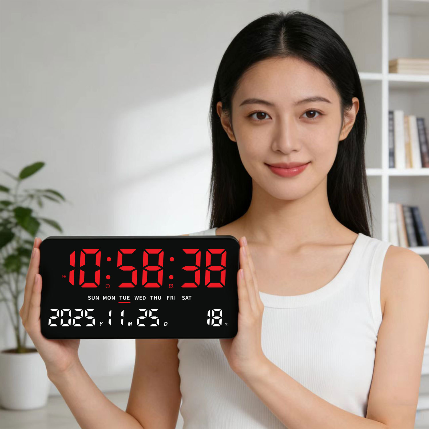 11 pulgadas led reloj electrónico multifuncional despertador simple pantalla grande reloj de escritorio digital colgado de doble propósito 2613
