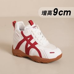 阿甘鞋女轻便软底2025秋季新款复古拼色德训鞋9cm隐形内增高女鞋