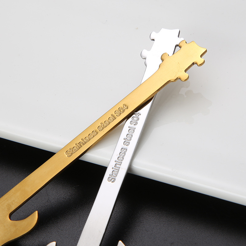 304ステンレスギタースプーンコーヒー攪拌スプーンギタースタイルフレッシュデザートスプーンプレゼント卸売り|undefined