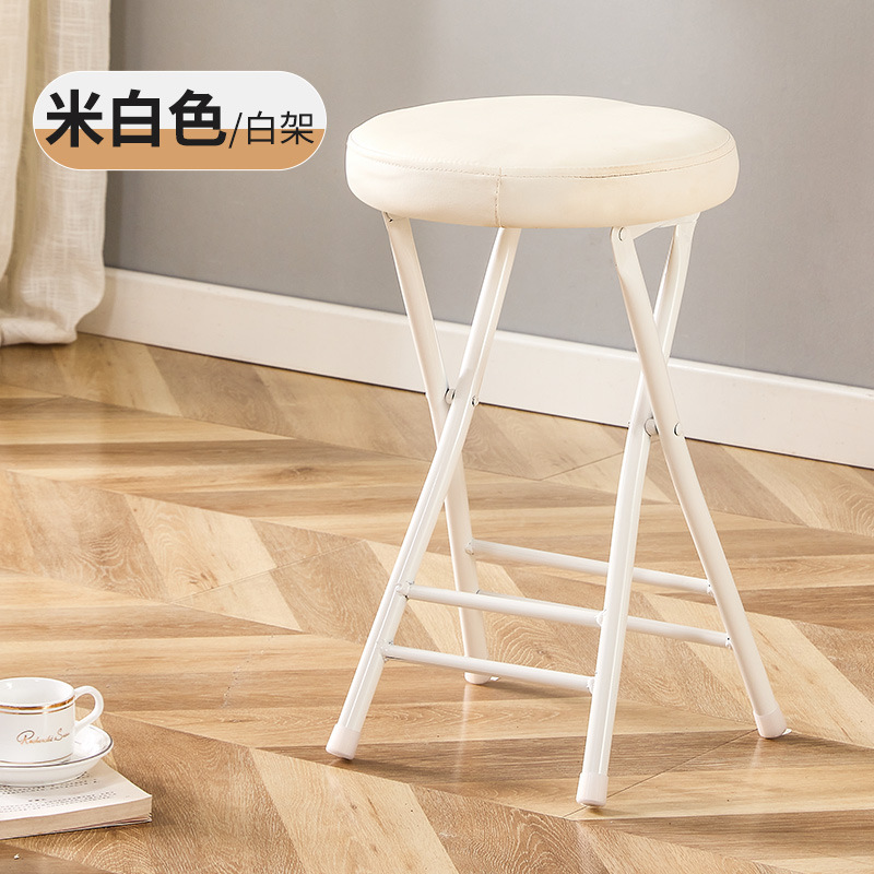 §~^*~§등받이가 없는 두꺼운 부드러운 커버가 있는 흰색 프레임 흰색 스툴§~^*~§