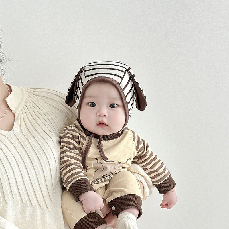 Sombreros para bebés coreanos primavera y otoño delgados sombreros de puerta de chimenea para bebés de un mes de edad recién nacidos sombreros de corte