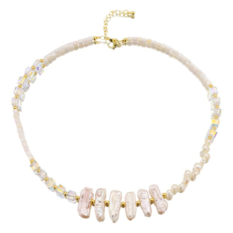Collar de cuentas de Pipa barroca nicho de alta calidad natural de agua dulce collar de perlas Collar personalizado para las mujeres