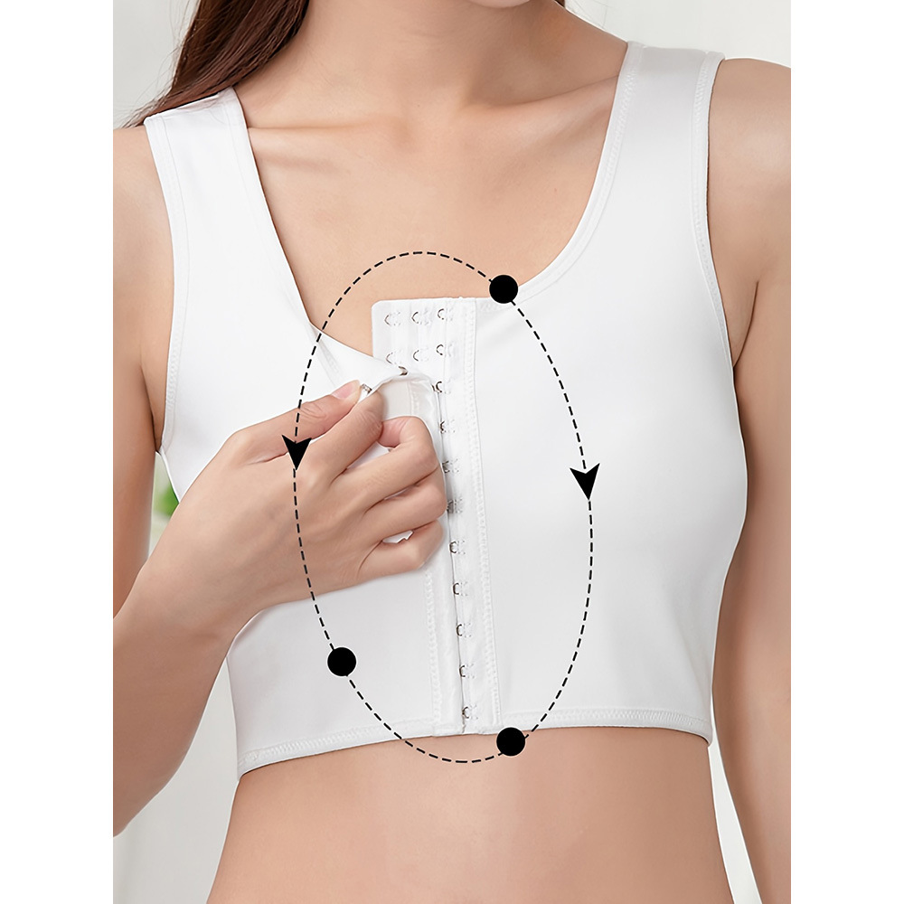 Moda femenina con cremallera frontal botón ropa interior deportiva reunida cinturón corsé sin marcas de soporte de pecho ropa interior de espalda de belleza chaleco de pecho