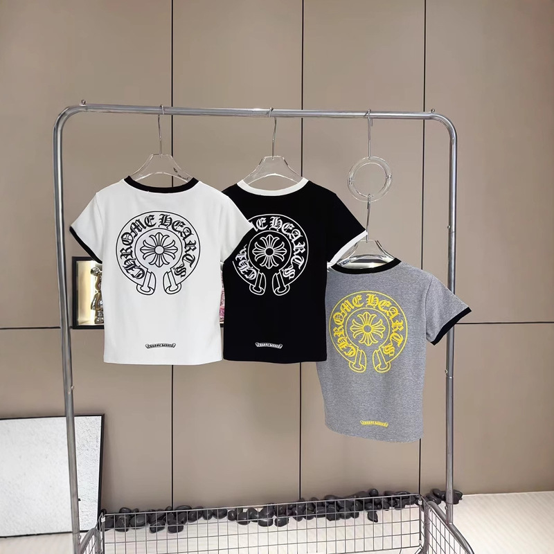 25夏新作トレンドブランドアメリカンカラーブロック馬蹄ロゴ半袖Tシャツ|undefined